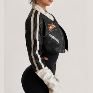Women's PU <b>Leather</b> Cropped Moto <b>Jacket</b> | Racing Style Faux <b>Leather</b> <b>Jacket</b> | Wholesale Manufacturer - Product Image 5