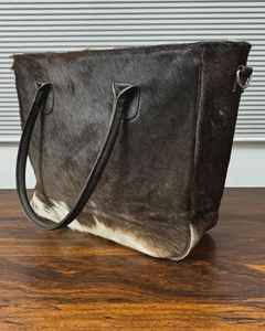 Sac fourre-tout en cuir véritable OEM avec poils, pour femme, mode luxe, fermeture éclair, sac à bandoulière, LHTB-0145 - Product Image 2