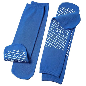 Blue Knee High Non-Slip Socks Anti-Slip Sole Solid Color Knitted <b>Leg</b> <b>Warmers</b> for Adults Casual Daily Wear - Product Image 1
