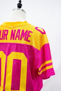 Camiseta de fútbol americano de alta calidad con hombros caídos, estampado por transferencia térmica, de malla, estilo boxy, corta, para rugby - Product Image 4