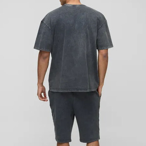 Custom Logo 2026 New Men's Unisex Casual Eco-Friendly Breathable Quick Dry Polyester/Cotton Woven Summer Shorts Set T-Shirt - Product Image 4