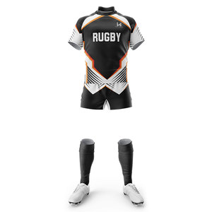 Maillot de rugby vintage personnalisé pour équipe, respirant, en polyester, imprimé par sublimation, à manches courtes, pour hommes adultes - Product Image 2