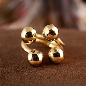 Unique Design Minimalist Bead <b>Ring</b> Boho Brass <b>Ring</b> Women 18k Gold Plated Chunky Ball Band Geometric <b>Statement</b> Wholesale/OEM/ODM - Product Image 1