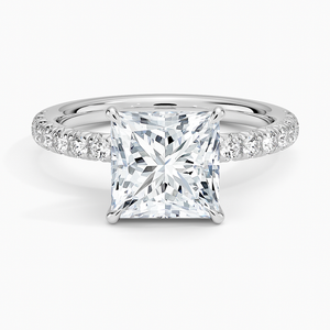 Bague BOJ 093 en argent 925 avec pierre halo taille princesse, sertie de griffes, solitaire, diamant 2 carats, couleur D, VVS1, moissanite certifiée GRA - Product Image 1