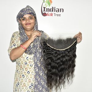 Cheveux Humains Indiens Remy 100% Qualité Supérieure, Prix de Gros, Lace Frontal Bouclé, Ondulation Naturelle, Aspect Soyeux et Doux, Ondulation Profonde - Product Image 1