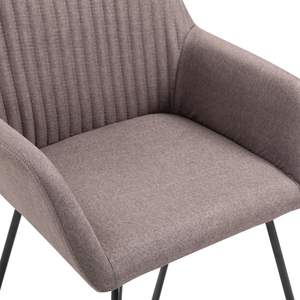 <b>Taupe</b> Fabric Dining <b>Chairs</b> Set of 2 - Product Image 6
