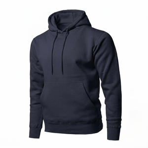 Sweat-shirt à capuche pour homme, couleur unie, en molleton de coton, coupe décontractée, pour l'automne, avec poche - Product Image 1