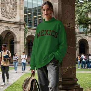 Sudadera de cuello alto personalizada con bordado, estilo streetwear, de algodón suave, tipo jersey, de forro polar, oversize, para mujer - Product Image 1