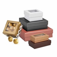 Emballage de boîte avec fenêtre Boîte d'emballage vide en carton Couvercle et emballage de base Boîte d'emballage cadeau en papier chocolat avec logo personnalisé