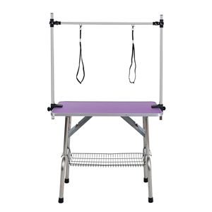Tavolo da Toelettatura per Cani Pieghevole da 36 Pollici con Telaio in Acciaio Inossidabile, Morsetti Regolabili e Tappetino in Gomma per Pulizia e Cura - Product Image 5