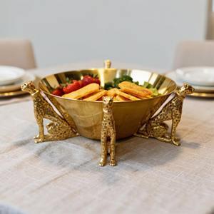 Tazón para servir chocolate con diseño de leopardo, ideal como centro de mesa para eventos, almacenamiento de dulces en la mesa de comedor y exhibición decorativa en mesas auxiliares. - Product Image 4