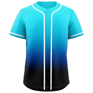 Camiseta de Béisbol Unisex con Degradado, Manga Corta, Absorbente de Humedad, Poliéster, Cierre de Botones - Product Image 2