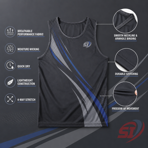 Custom <b>Men</b>’s Performance Sports Tank Top Quick Dry Breathable <b>Training</b> <b>Vest</b> Manufacturer - Product Image 5
