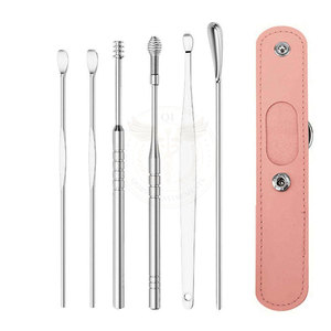 Wholesale 6pcs <b>Ear</b> <b>Pick</b> Earwax Removal Kit Professional <b>Ear</b> Cleaning Tool Set with Leather Bag - Product Image 1
