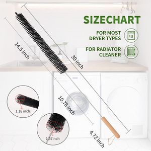 Spazzola per la pulizia di condotti e fessure da 30 pollici, per la rimozione di pelucchi e polvere, adatta per asciugatrici, condotti di ventilazione e serpentine di frigoriferi, ideale per la pulizia di condotti di aspirazione di abiti. - Product Image 6