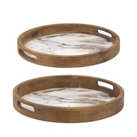 Plateau de service rectangulaire en bois d'acacia et panier de rangement décoratif avec poignées métalliques pour la décoration intérieure et les mariages – Vente en gros usine