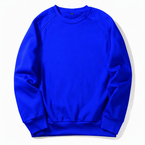 Men's <b>Black</b> Cotton Crew Neck Sweatshirt Raglan Sleeve Regular Fit Casual Pullover Autumn Knitted Solid Color - Product Image 5