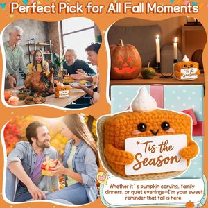 Mini Peluche de Pastel de Calabaza Tejido a Crochet para la Temporada de Otoño, Decoración Hecha a Mano para Otoño, Halloween y Acción de Gracias, para el Hogar y la Oficina - Product Image 2