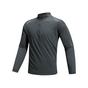เสื้อสปอร์ตแขนยาวผู้ชายคุณภาพดีที่สุด แบบซิป ¼  แห้งเร็ว เหมาะสำหรับวิ่งและกิจกรรมกลางแจ้ง - Product Image 1
