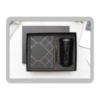 Set Regalo Promozionale per Ufficio in Pelle PU: Taccuino, Penna, Bicchiere con Stampa Digitale Personalizzata e Confezione Regalo