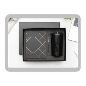 Cuaderno de Cuero PU, Bolígrafo, Vaso, Color Personalizado, Impresión Personalizada, Caja de Regalo - Set de Regalo Promocional Profesional para Oficina - Product Image 1