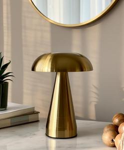 Modern Brass Mushroom Table Lamp Warm White <b>Light</b> <b>Touch</b> Control Dimmable LED Bedroom Decorative Lighting - Product Image 2