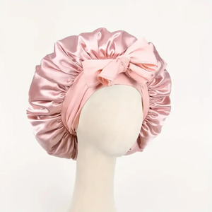 Bonnet en satin, bonnet en soie, bonnet réglable pour dormir, bonnet pour cheveux avec bande à nouer, bonnets pour femmes et hommes - Product Image 2