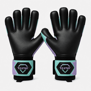Gants de gardien de but OXYTAG rouge, blanc, noir, à doigts entiers, respirants, antidérapants, avec sangle de poignet réglable - Product Image 6