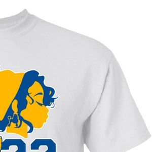 T-shirt blanc imprimé Sigma Gamma Rho, coton premium, manches courtes, vêtements grecs, impression personnalisée, vêtements de sororité - Product Image 6