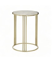 Table basse moderne ronde en verre doré pour salon, mobilier de maison, métal + verre