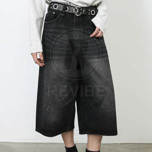 Pantalones Cortos Vaqueros Holgados para Hombre, Ropa Casual 2026, 100% Algodón, Sólidos, Transpirables, Ecológicos, con Logotipo Personalizado, Más Vendidos - Product Image 2