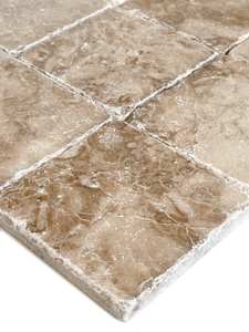 แผ่นรองแก้วกาแฟลายหินอ่อนสีเบจ ขนาด 4x4 นิ้ว ชุด 4 ชิ้น ทำจากหินธรรมชาติขัดเงา - Product Image 2