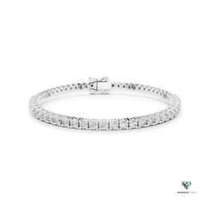 1.95 CT White <b>Gold</b> Round Lab Grown Diamond Tennis Bracelet in 18K <b>Solid</b> <b>Gold</b>, 6.5 Inch Classic Round Diamond Bracelet for Women - Product Image 1