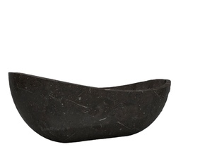 Bañera de mármol negro cebra, bañera de piedra de mármol negro azabache, bañera de mármol pulido decorativa - Product Image 5