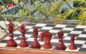 Wooden Chess <b>Table</b> With Classic Pieces Durable Design For Playing Unisex Use - Product Image 4