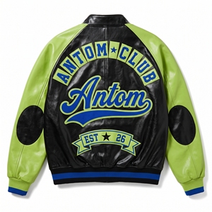 Custom Coated Stand Collar Varsity <b>Jacket</b> <b>Men's</b> Embroidered Logo <b>Baseball</b> Bomber <b>Jacket</b> OEM Streetwear Manufacturer - Product Image 3