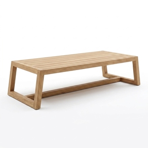 Hermosa Outdoor <b>Table</b> Modern Solid Teak Wood Patio Furniture Elegant Rectangular Terrace Dining <b>Table</b> For Exterior Living Spaces - Product Image 1