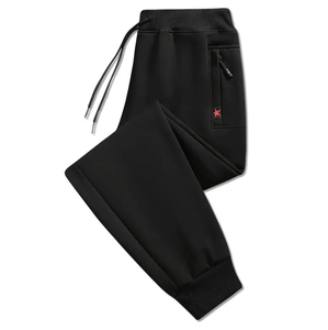 OEM de pantalons de survêtement en coton pour hommes, pantalons droits grande taille, pantalons décontractés pour hommes, automne et hiver, avec doublure en velours, épais - Product Image 1
