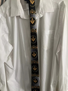 Cravate maçonnique de qualité supérieure, neuve, sur mesure, pour hommes, collection 2026 – Réplique des insignes maçonniques Illuminati - Product Image 6