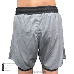 Pantalones cortos de entrenamiento MMA 2 en 1 para hombre, pantalones cortos transpirables de secado rápido para gimnasio, pantalones cortos deportivos con cintura elástica para entrenamiento y correr con interior - Product Image 2