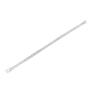 Pulsera de tenis de placa milagrosa redonda de diamante, 5mm, 14k, oro amarillo y Rosa Blanco - Product Image 1