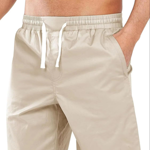 Shorts en coton légers pour hommes, confortables, à taille élastique, décontractés, pour la gym, la course, l'entraînement, la plage et les activités de plein air - Product Image 1