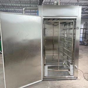 Four à fumer alimentaire commercial pour saucisses, bacon, jambon, poisson, utilisant des <span class=keywords><strong>copeaux</strong></span> de bois de hêtre, machine en acier inoxydable - Product Image 6