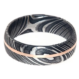 Anillo de Acero de Damasco Negro para Hombre, Anillo de Boda, Ajuste Cómodo, Hecho a Mano, Patrón Único Oscuro, Joyería de Moda para Novio, 3 Años de Garantía - Product Image 3