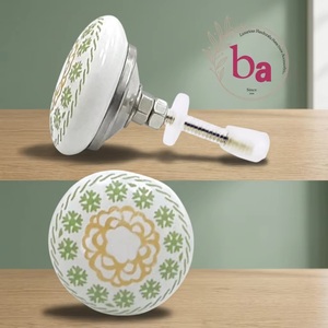 Ba Porcelain Cabinet <b>Knob</b> Round Modern Flower Design for Home Office and Bathroom Furniture Easy Installation - Product Image 3