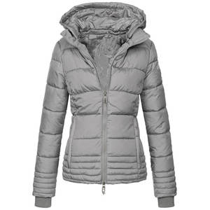 Chaqueta Bomber Acolchada Casual con Capucha para Mujer, Fabricada en Pakistán, con Cierre, Transpirable, Forro de Nailon, Precios Competitivos, de Fábrica OEM - Product Image 4