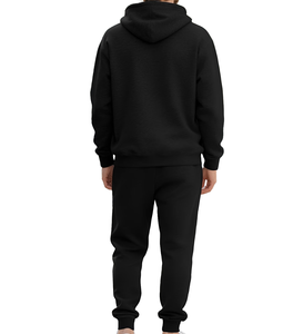 Ensemble de survêtement d'hiver respirant à capuche pour homme, durable, manches longues, couleur unie, coupe décontractée, poches latérales, élastique - Product Image 2
