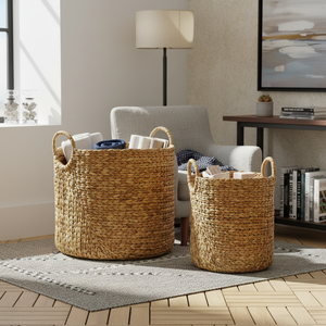 Sustainable Water Hyacinth Storage <b>Basket</b> Handmade Natural <b>Woven</b> <b>Basket</b> for Home Organization Decor Use - Product Image 1