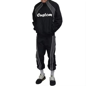 Ensemble de survêtement d'hiver personnalisé pour homme, veste coupe-vent à blocs de couleur et pantalon de survêtement long, uniforme streetwear - Product Image 5