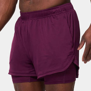 Custom LOGO Men 2 in 1 Tennis Basketball Shorts Lightweight Quick Dry Casual Mesh Active Drawstring Double <b>Layer</b> Shorts - Product Image 4